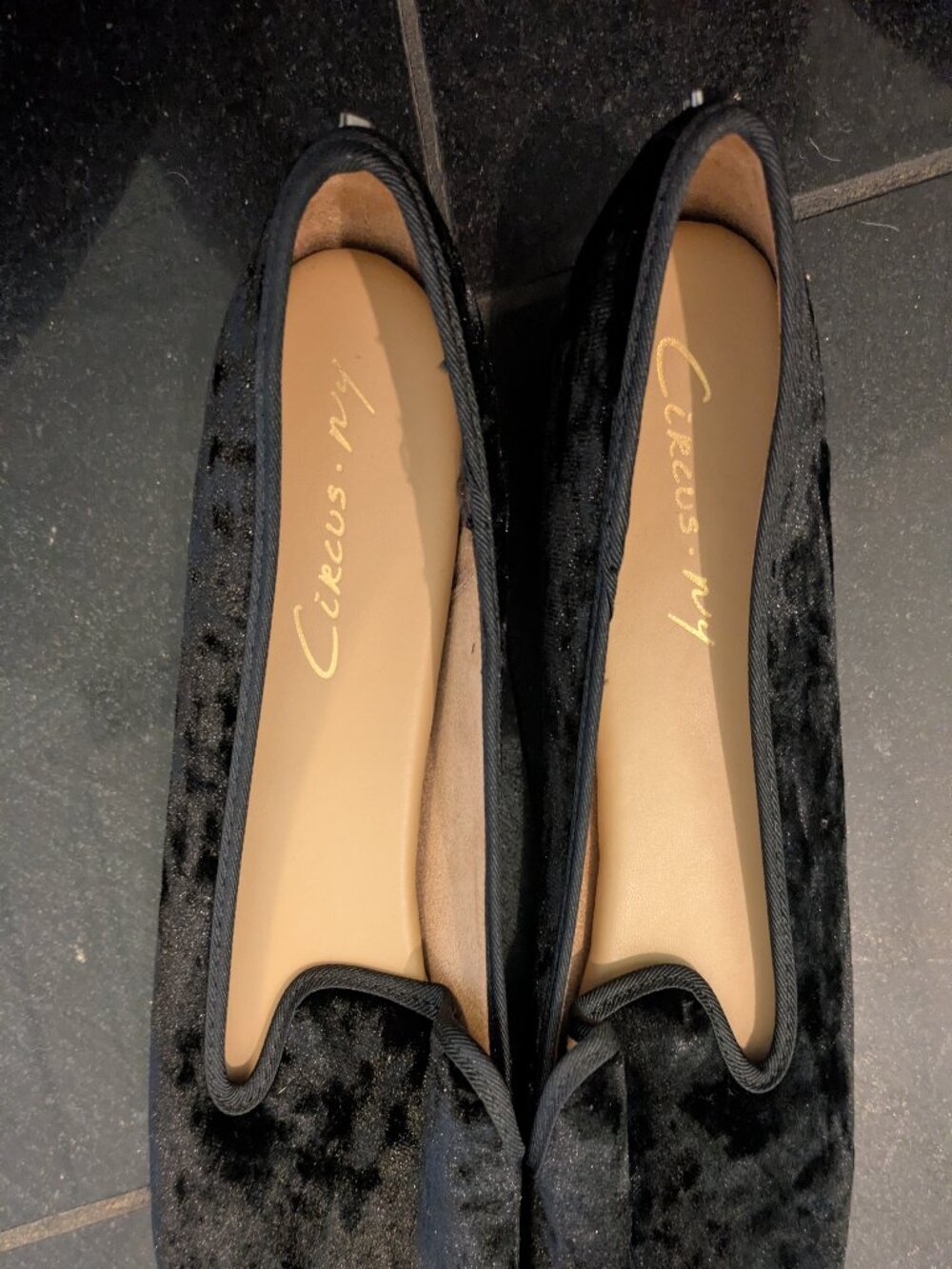 Black Circus NY velvet loafers